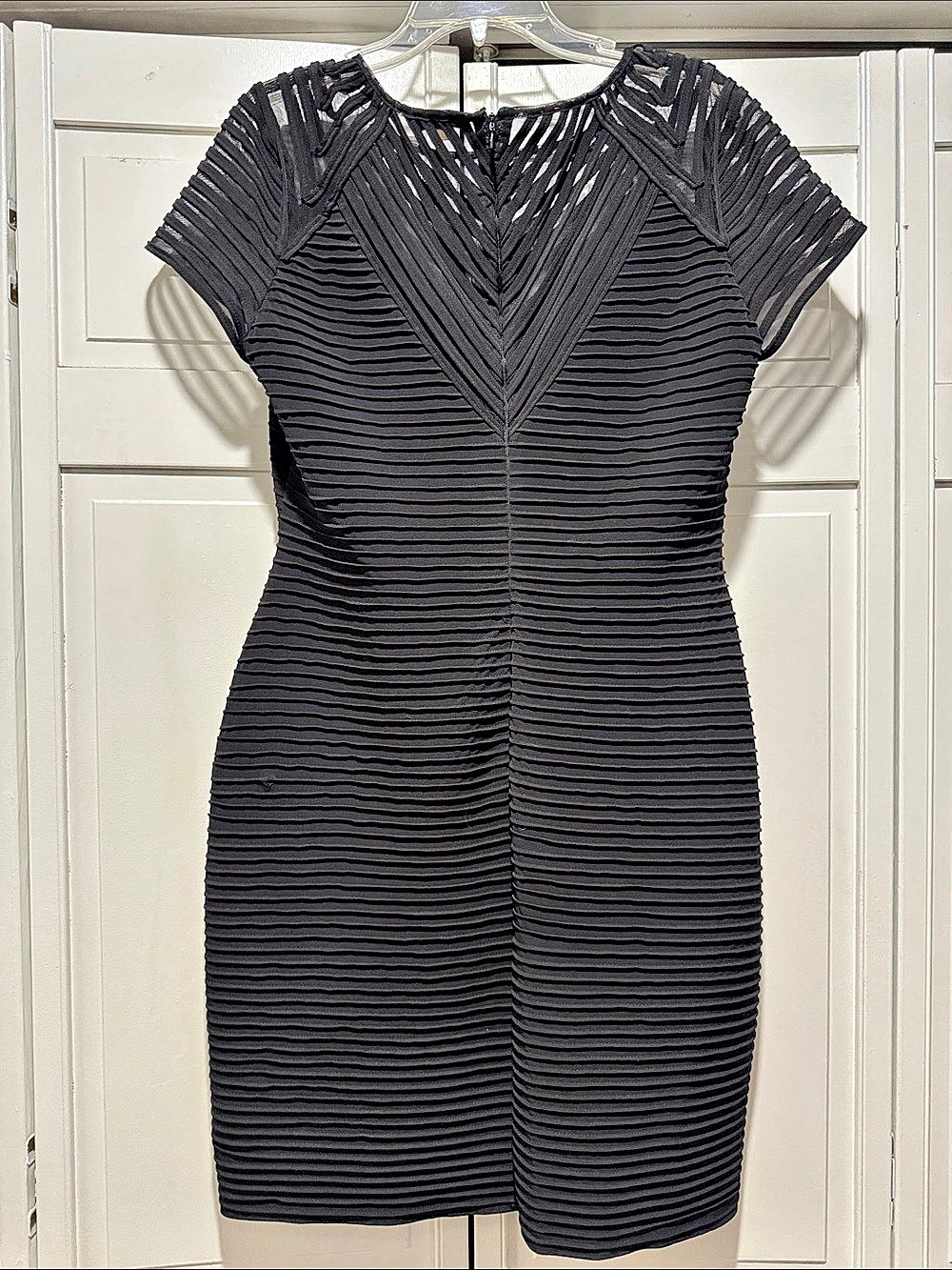 Black Textured Bodycon Dress